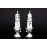 pair of antique casters in "Tessiers London" signed and marked silver