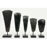 five Papua New Guinea greenstone axes - also used as money - maybe from around 1800