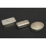 three antique snuff boxes in marked silver