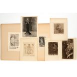 several prints with works by Félicien Rops