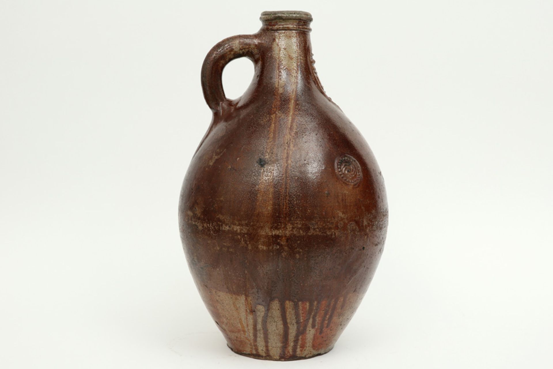 17th Cent. German pitcher, a Barthmann jar, in earthenware