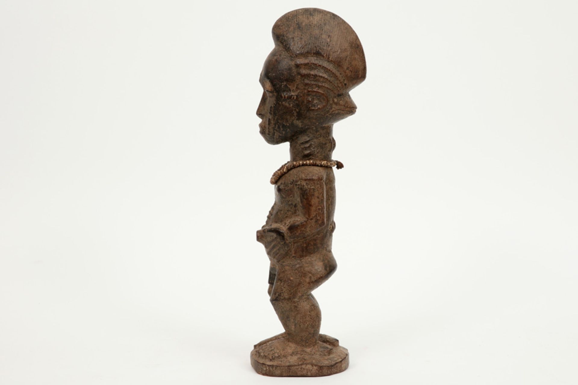 authentic Ivory Coast Baule ancestral sculpture in wood with fine carvings - Image 4 of 4