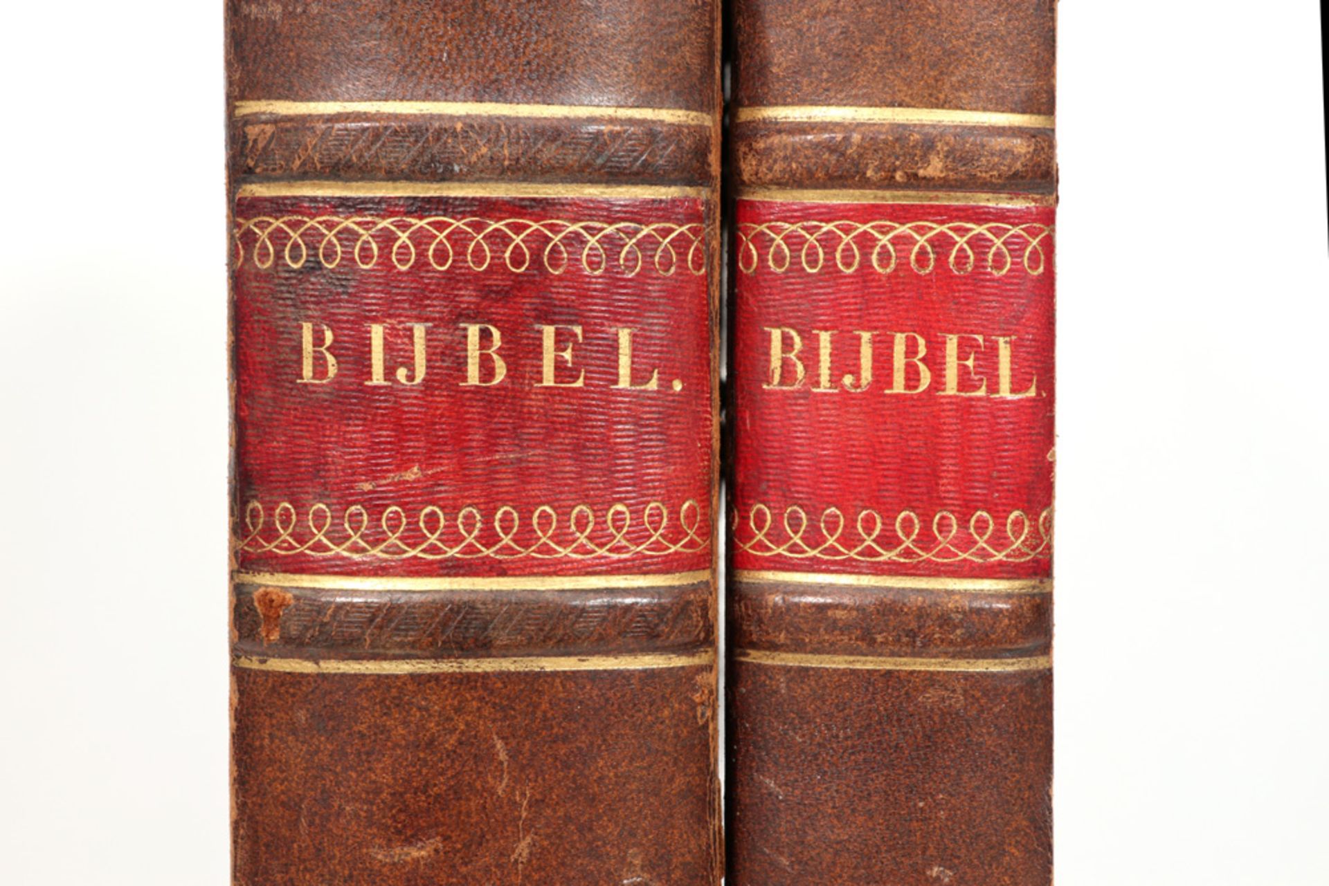 two-part Dutch print bible - the so-called "Mortier" bible - published in 1700 by Pieter Mortier in  - Image 2 of 6