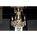 French chandelier in bronze and crystal