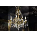 quite big antique Louis XV style chandelier in gilded bronze and crystal