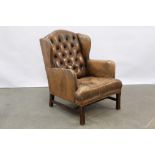 English vintage armchair in leather