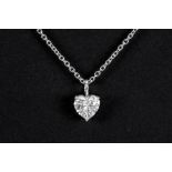 a 1,16 carat high quality heart-shaped cut diamond set in white gold (18 carat) on a chain in white