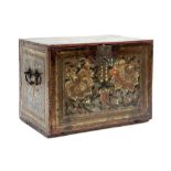 small probably 17th Cent. South German, "Wismuth" cabinet in typically painted wood with a trap door
