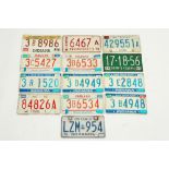 13 American vintage car license plates