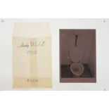 Andy Warhol (on the back) signed polaroid photograph with an hommage to Duchamp's urinal - in plex