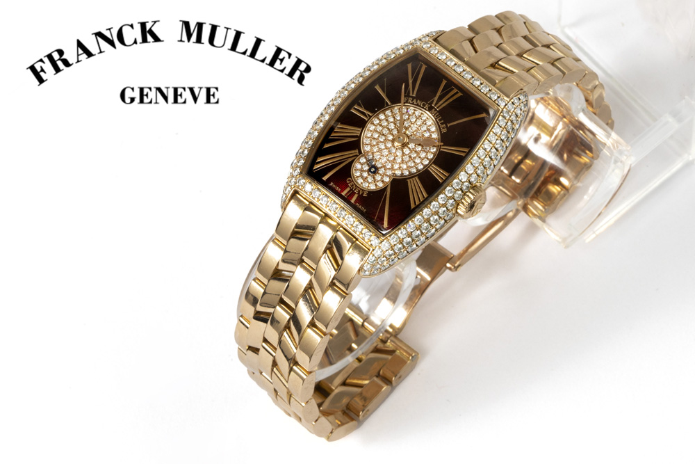 completely original "Franck Muller Ladies Wristwatch Cintrée Curvex N° 31" wristwatch in pink gold (