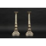 pair of antique Empire style candlesticks in metal