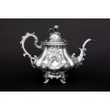 antique French tea pot in Martial Fray signed and marked silver