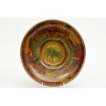 twenties' Art Deco bowl in wood with a painted decor - with "G D" monogram