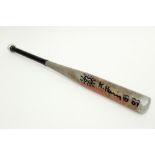 Keith Haring handsigned and dated baseball bat with a drawing of a typical "Baby" - once bought from