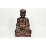 oriental "Buddha" sculpture in lacquered wood