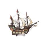 'antique' miniature of the "Santa Maria" galleon