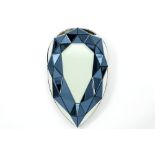 Ode's Design marked mirror with the "Deep Blue Ocean" design by Olivier De Schrijver number 9/24 -