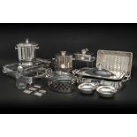 several silverplated items