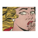 Roy Lichtenstein "Crying Girl" offset lithograph printed in colors as an invitation for an