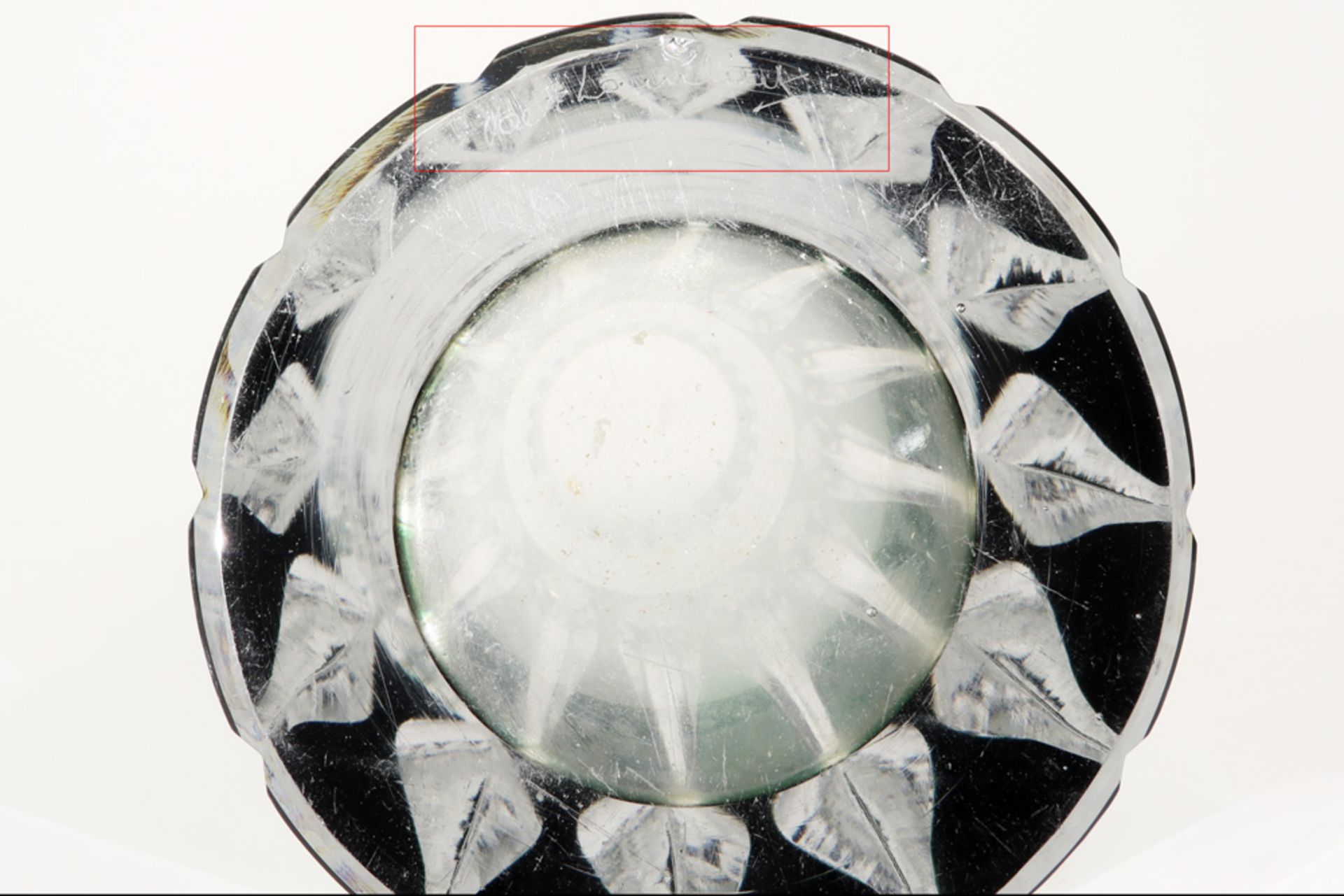 Belgian vase in VSL crystal ||Vaas met model "Altena" in kristal Val-St-Lambert - hoogte : 27,2 cm - Image 3 of 3