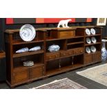 19th Cent. English library bookcase with a quite rare low model in mahogany with three drawers, five