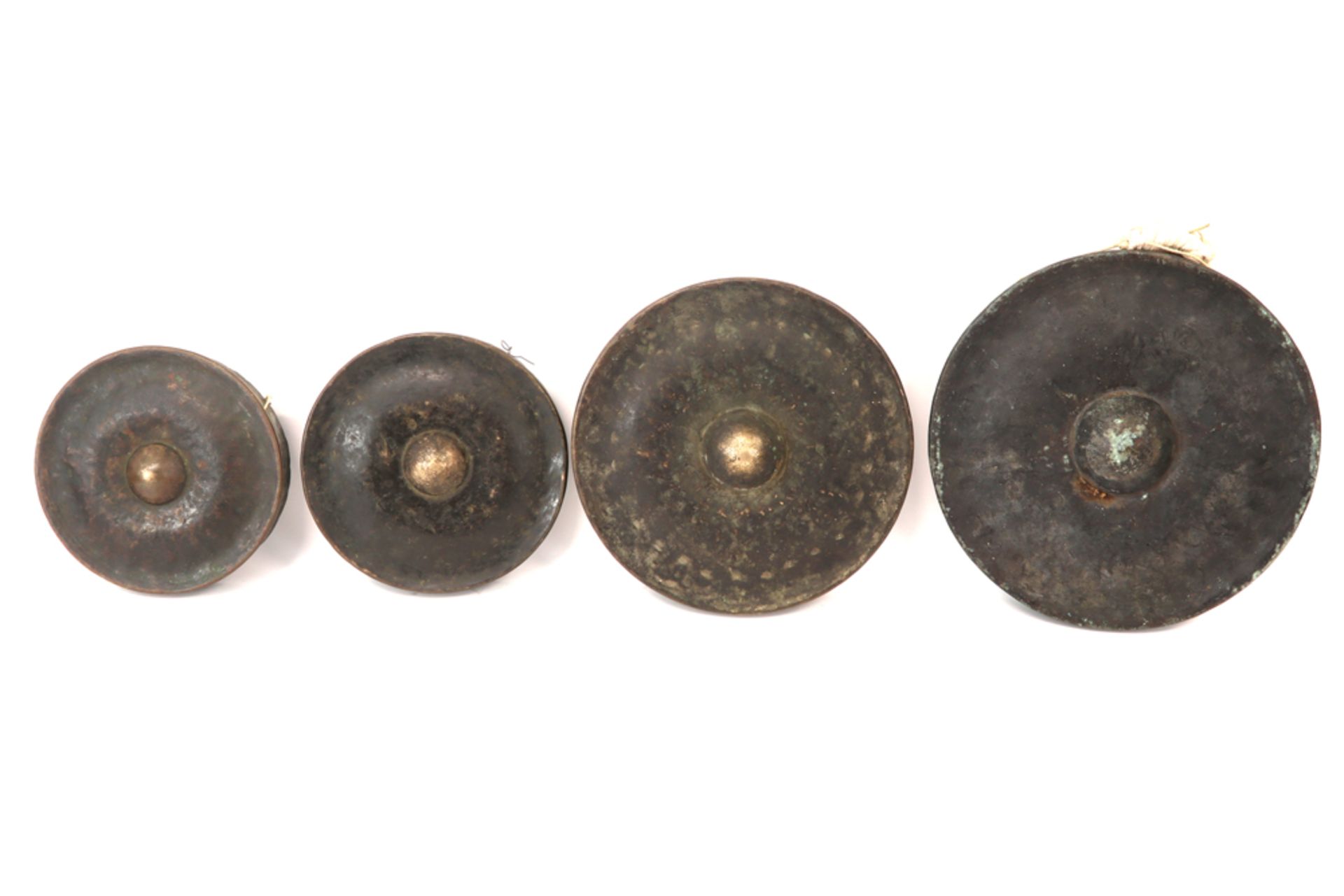set of ten Northern Indian Naga gongs, used during ceremonial dances, festivals and initiation rites - Image 3 of 4