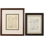 twice a 20th Cent. Edgar Tytgat plate signed etching ||TYTGAT EDGAR (1879 - 1957) tweemaal ets : "