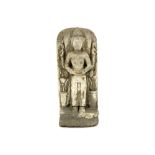 presumably 16th/17th Cent. Indian stone "Four armed female deity" sculpture ||INDIA - alicht 16°/17°