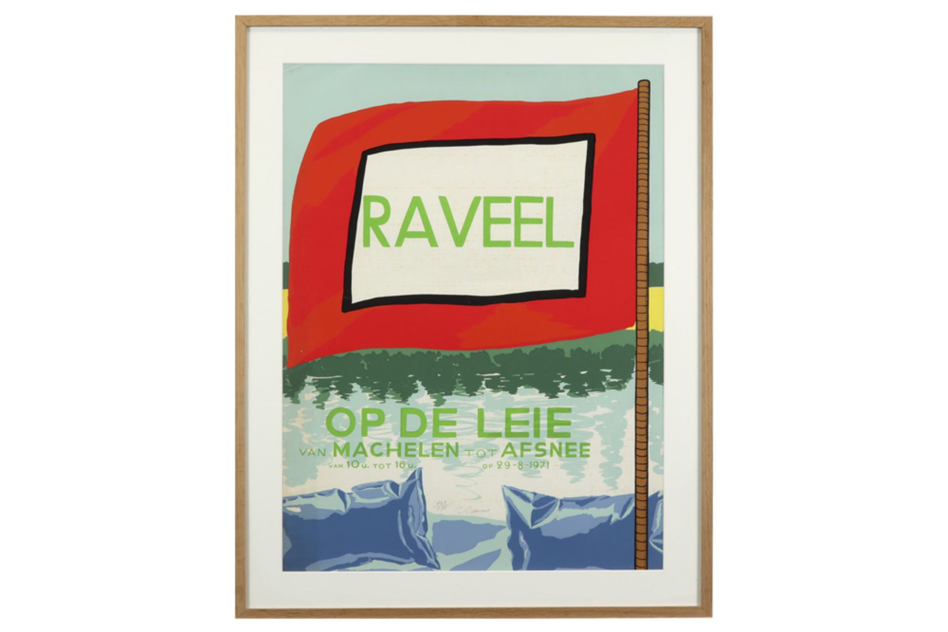 Roger Raveel signed silkscreen ||RAVEEL ROGER (1921 - 2013) zeefdruk n° 162/175 : "Op de Leie" - - Image 3 of 3