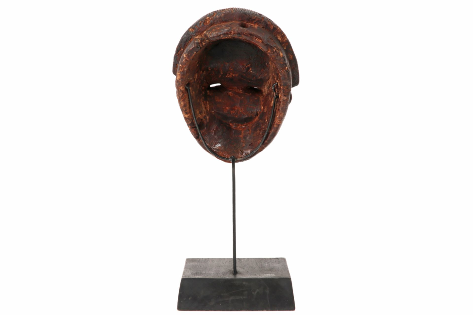 authentic Ivory Coast Baule mask in wood with a cat-like appearance with old patina - on its - Image 4 of 4