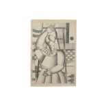 20th Cent. drawing monogrammed / attributed to Fernand Léger with a typical composition, most likely