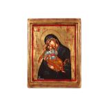 antique Russian icon ||Antieke Russische ikoon : "Madonna met kind" - 33,5 x 26,5