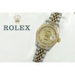 completely original automatic Rolex marked "Datejust" ladies' wristwatch in steel and yellow gold (