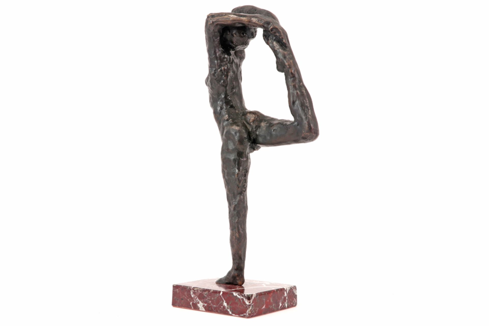 sculpture in bronze after Auguste Rodin on its marble base - with facsimile signature and foundry - Image 4 of 5