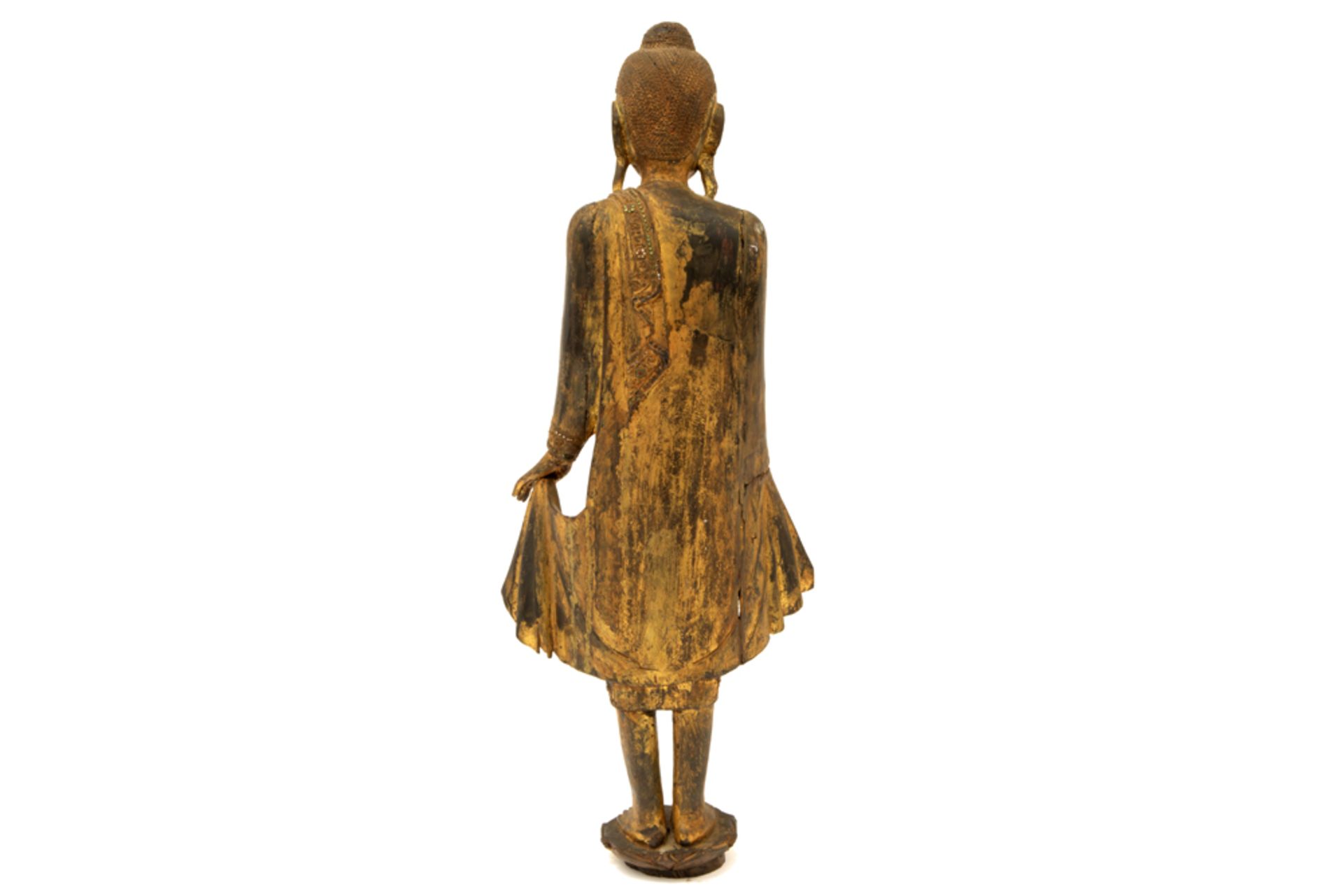 19th/20th Cent. Burmese Mandalay period "Buddha" sculpture in gilded wood ||BIRMA - MANDALAY-PERIODE - Image 3 of 3