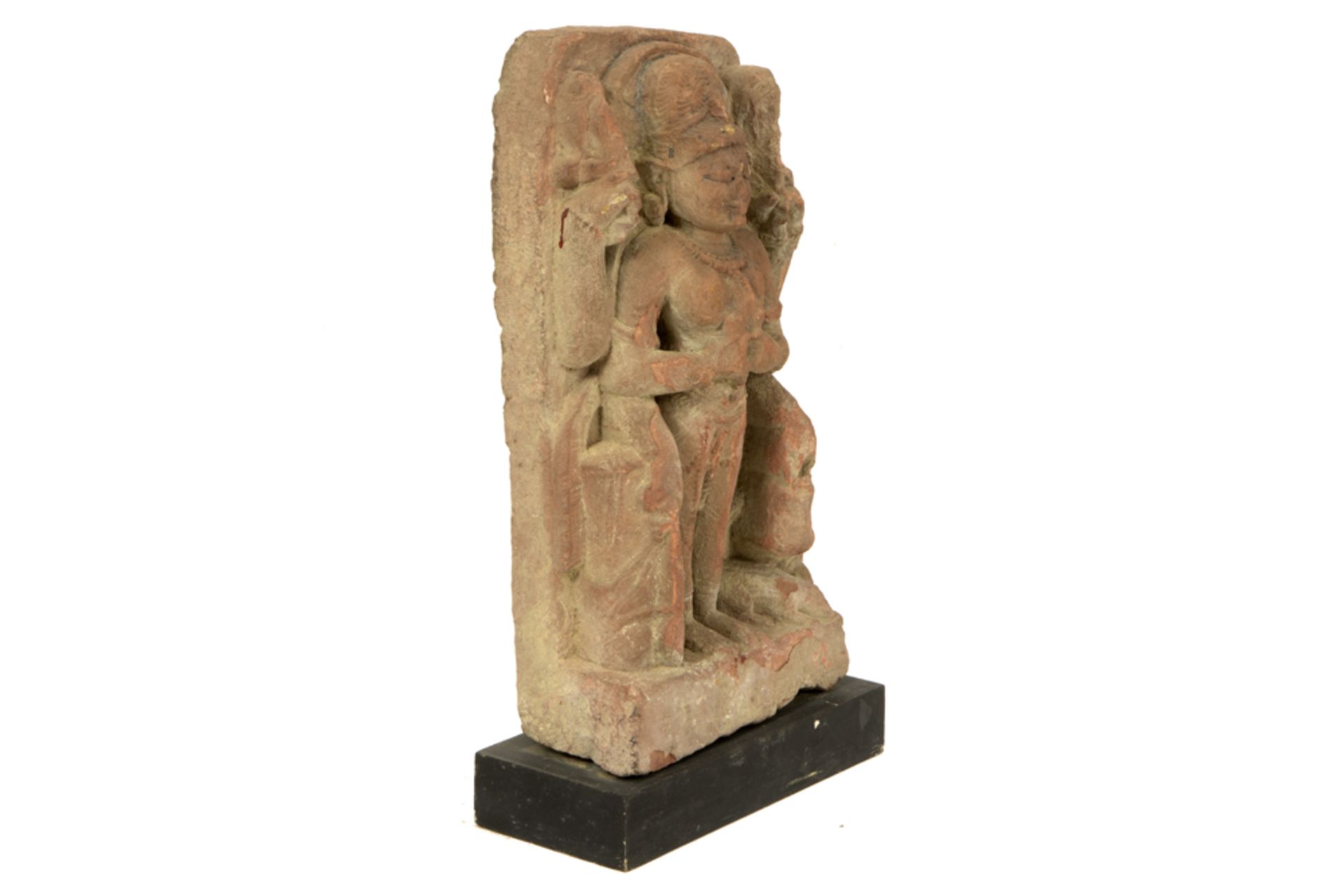 presumably 16th/17th Cent. Far East stone "Four armed Deity" sculpture ||VERRE OOSTEN - allicht - Image 2 of 4