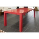 workbench by Atelier Van Lieshout for Lensvelt in red lacquer ||ATELIER VAN LIESHOUT voor LENSVELT