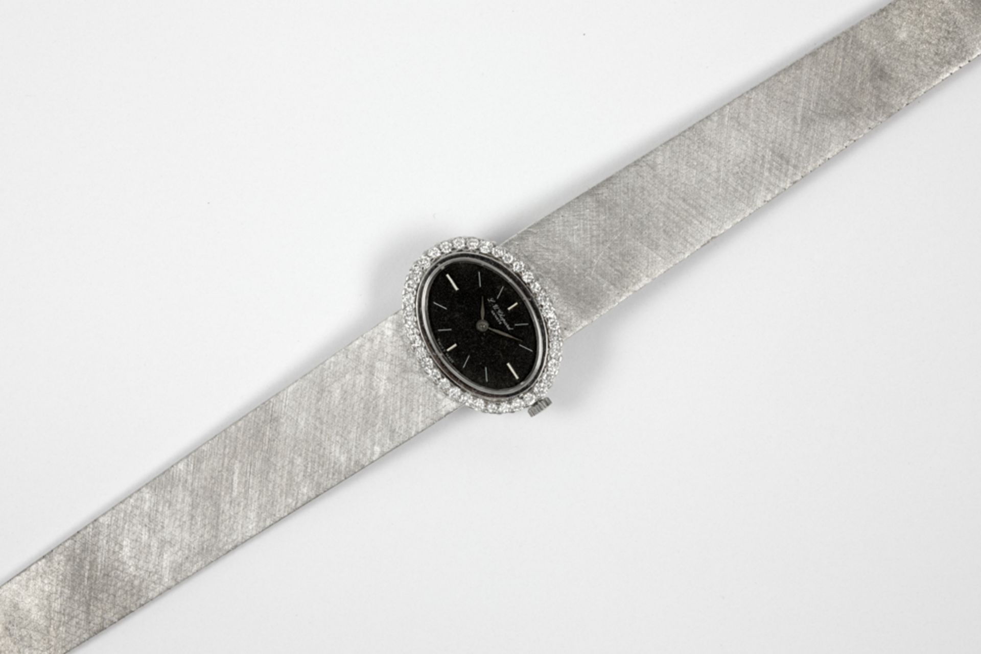 completely original mechanical Chopard marked ladies' wristwatch in white gold (18 carat) with - Bild 2 aus 3