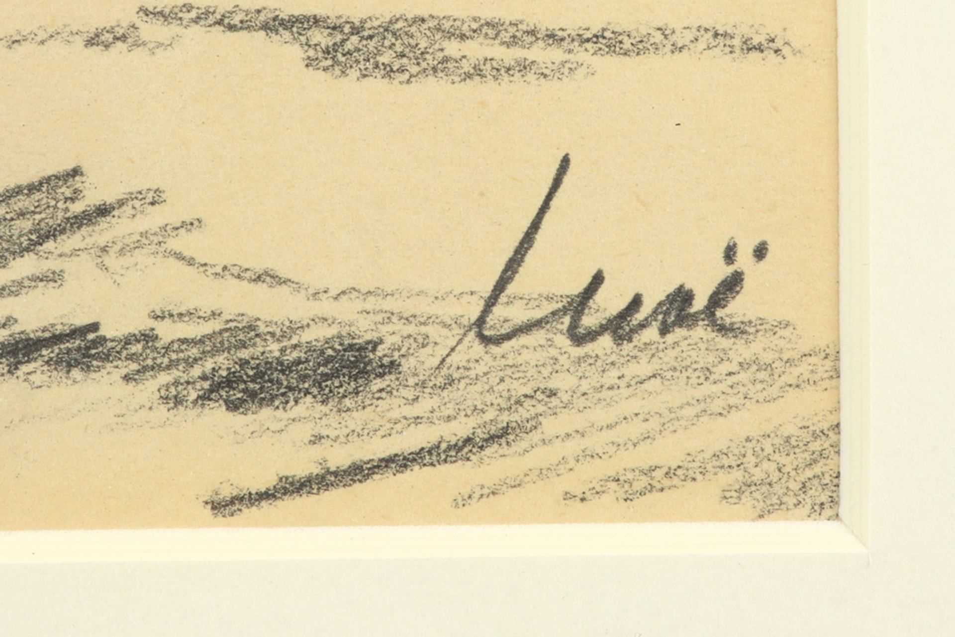 Leo Noë signed drawing ||NOË LEO potloodtekening : "Scheepswerf" - 30 x 42 getekend - Image 3 of 3