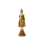 antique Siamese Ratanakossin period "Buddha" sculpture in gilded bronze ||THAILAND - RATANAKOSSIN-