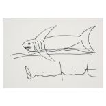 Damien Hirst signed "Shark" drawing in felt tip pen ||HIRST DAMIEN (° 1965) tekening in