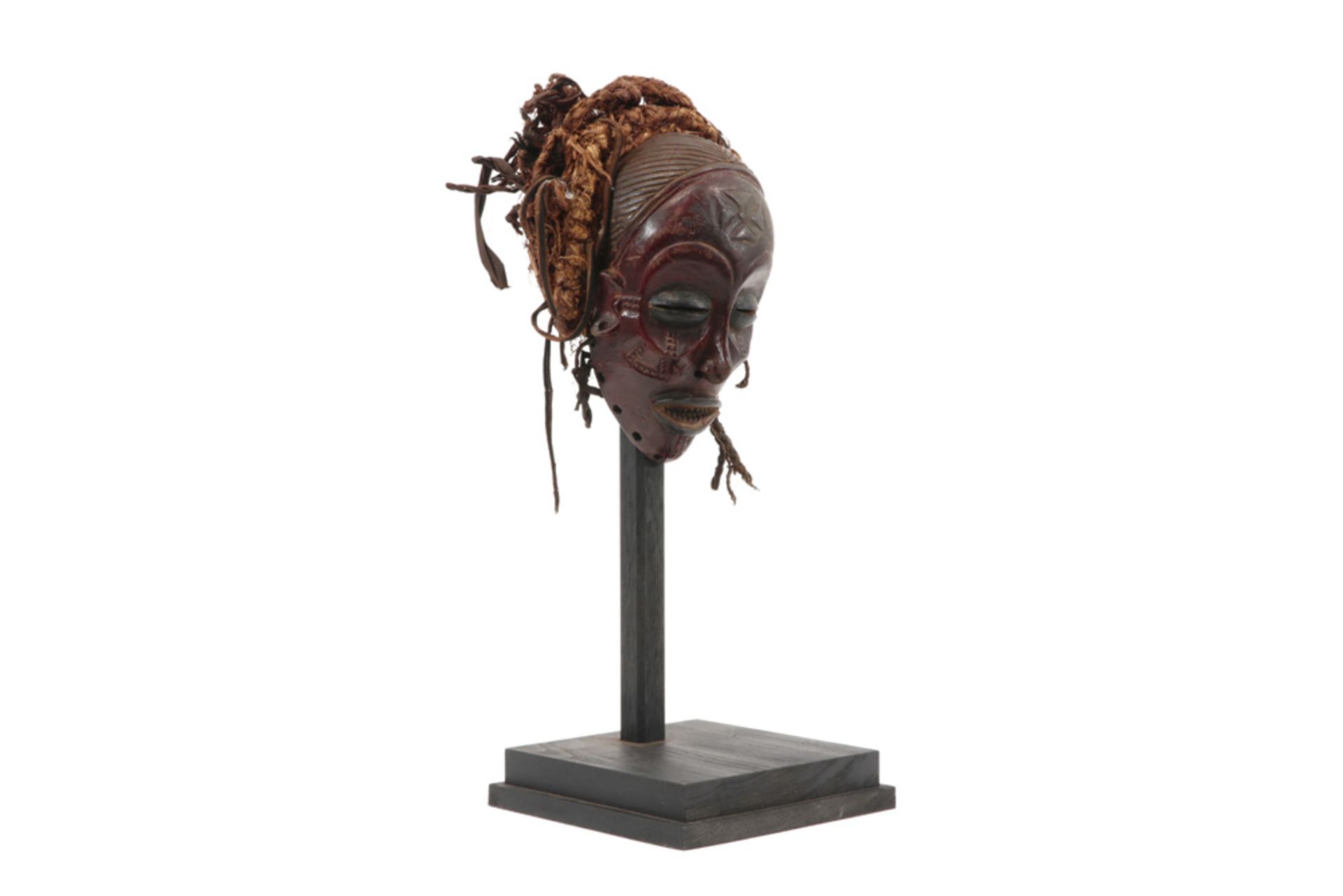 African Angola Chokwe mask in wood with typical reddish patina from an earlier collection of - Image 2 of 4