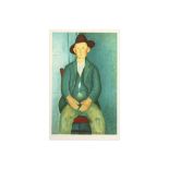 lithograph printed in colors after Amedeo Modigliani with a drystamp of the "Archives legales A.