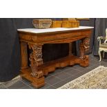 imposing early 19th Cent. Charles X-console in mahogany with typical inlay and with finely