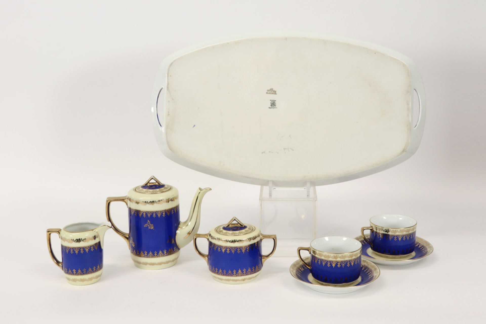 8pc teaset in Karlovy Vary marked porcelain ||KARLOVY VARY - CZECHOSLOWAKIA 8-delige theeset voor - Image 2 of 3