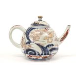 early 18th Cent. Japanese Arita teapot in porcelain with a typical decor with hare ||Vroeg