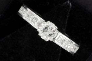a ca 0,55 carat high quality brilliant cut diamond set in a ring in white gold (18 carat) with ca