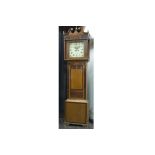 antique English longcase clock with case in oak and mahogany ||Antieke Engelse staande klok met kast