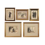 five 20th Cent. Belgian pencil and charcoal drawings - signed Albert Servaes ||SERVAES ALBERT (